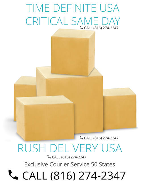 RUSH DELIVERY USA Exclusive Courier Service 50 States TIME DEFINITE USA CRITICAL SAME DAY